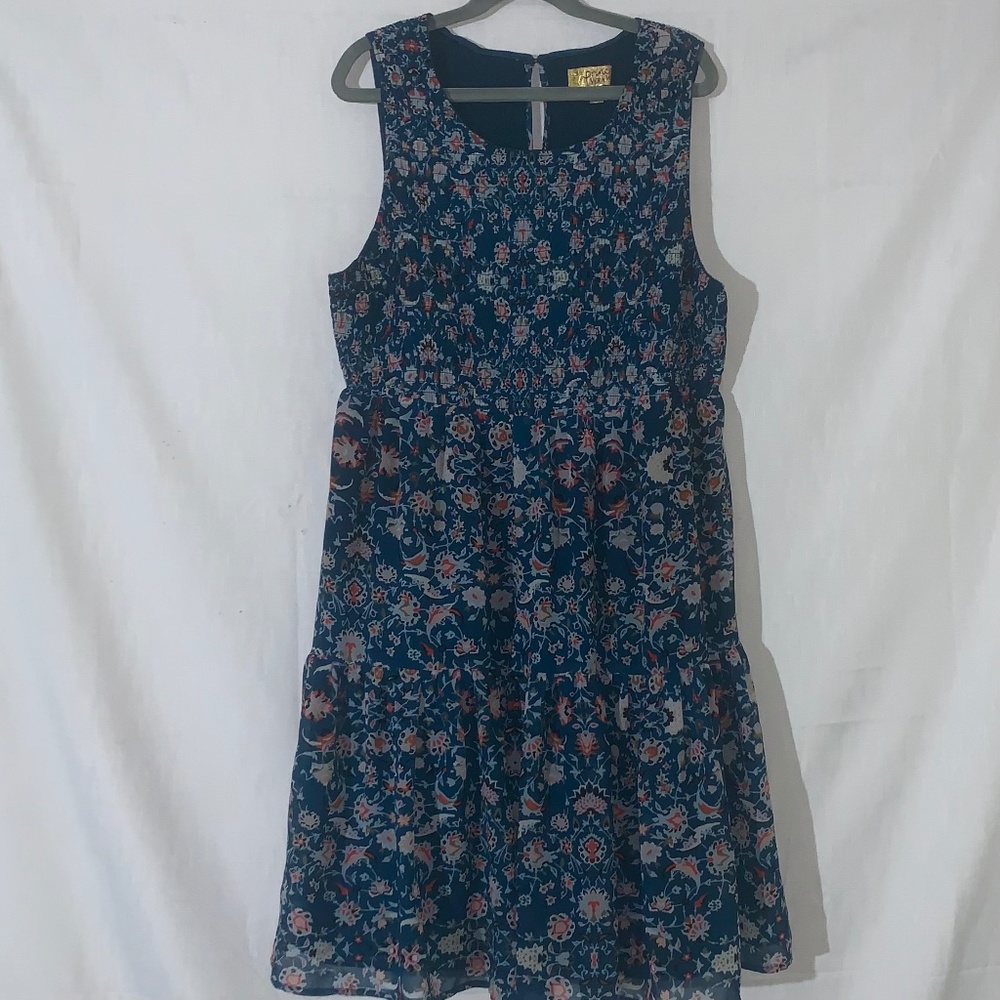 Princess Vera Wang  Floral Smocked Tiered Babydoll Dress